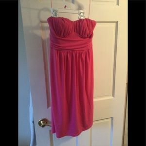 Strapless pink dress
